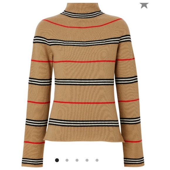 Burberry Icon Striped Cashmere Turtleneck Sweater - Picture 2 of 8